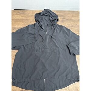 Tangerine Pullover Zip Jacket Hooded Black Front Pocket Lightweight Womens XXL